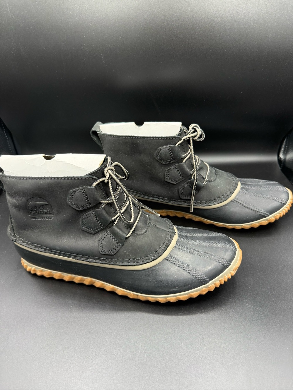 SOREL Out N About Ankle Duck Boots Black Waterproof Woman’s Size 9.5 - Picture 4 of 8